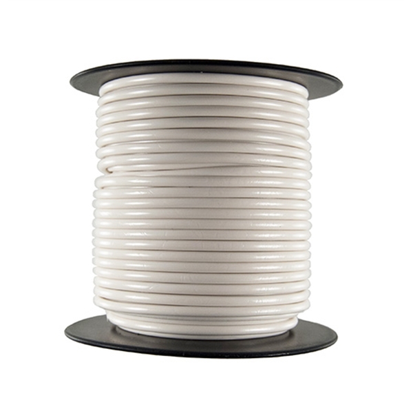 The Best Connection Primary Wire - Rated 80Â°C 10 AWG, White 100 Ft. 109C